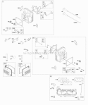 Cylinder Head Rocker Arm Cover Intake Manifold Diagram and Parts List for 406777-0001-B1  Briggs and Stratton Engine